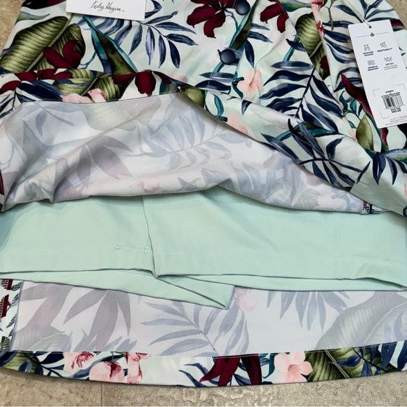 NWT Lady Hagen Women’s Palm Overlap Snap Athletic Skort Tropical Mint Size 4 - Picture 8 of 11